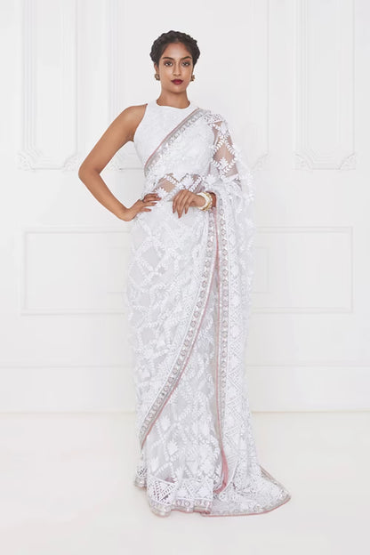 Misty Rose Sequin Saree