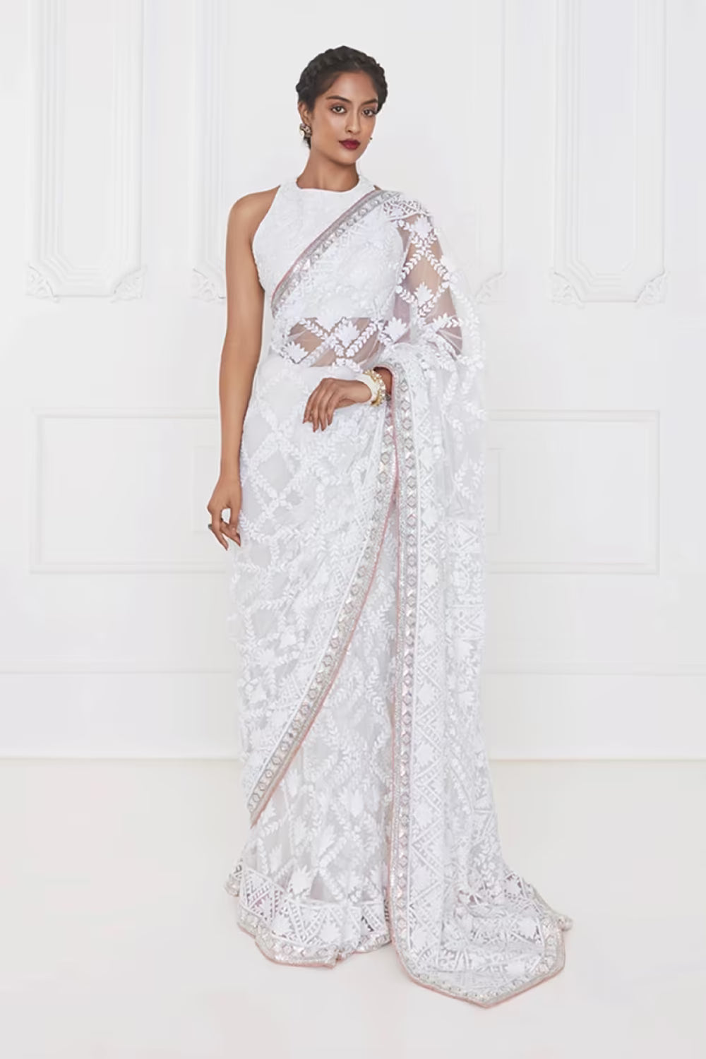 Misty Rose Sequin Saree