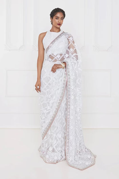 Misty Rose Sequin Saree