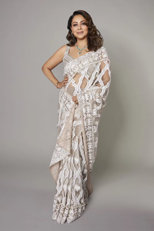 Gauri Khan in our Oyster Kashmiri Saree Set