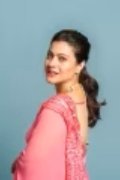 Kajol Devgann in Pink Shaded Ruffle Saree