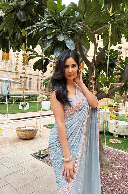 Katrina Kaif in our Icy Blue Saree Set