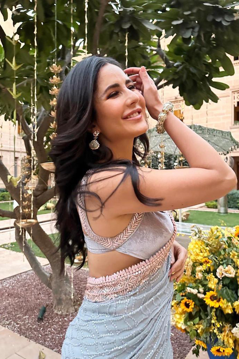 Katrina Kaif in our Icy Blue Saree Set