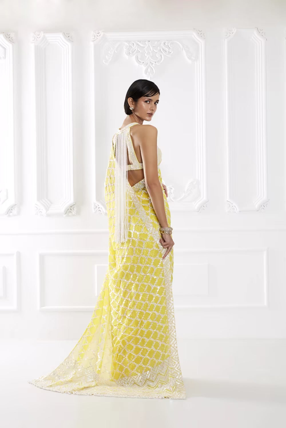 Sunny Yellow Taban Saree Set