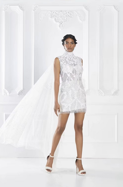 Ivory Short Embroidered Dress