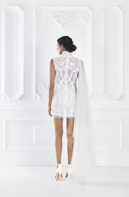 Ivory Short Embroidered Dress