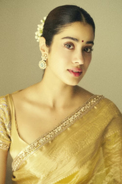 Janhvi Kapoor in Yellow Saree Set