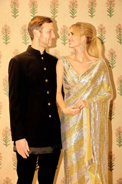 Ivanka Trump in our Striped Sequin Saree Set