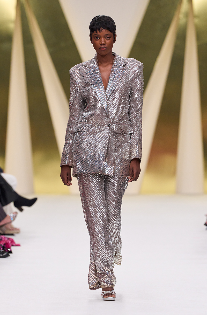 Oyster Fish Scale Sequin Blazer Set