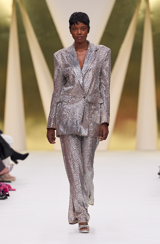Oyster Fish Scale Sequin Blazer Set