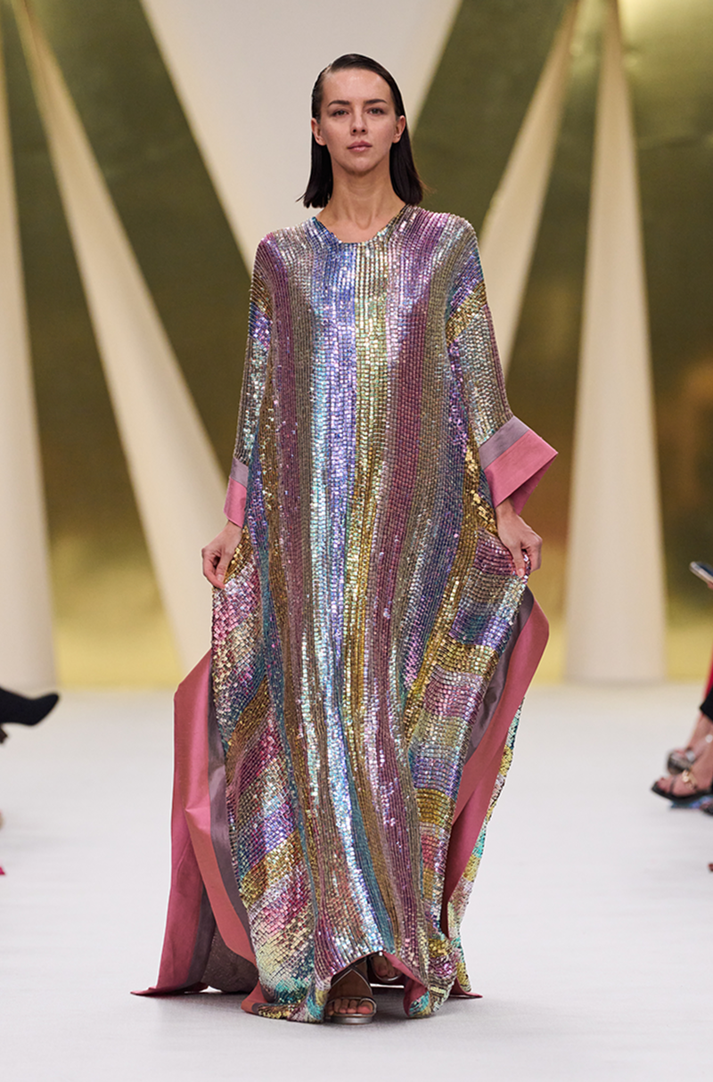 Multicoloured Sequin Kaftan