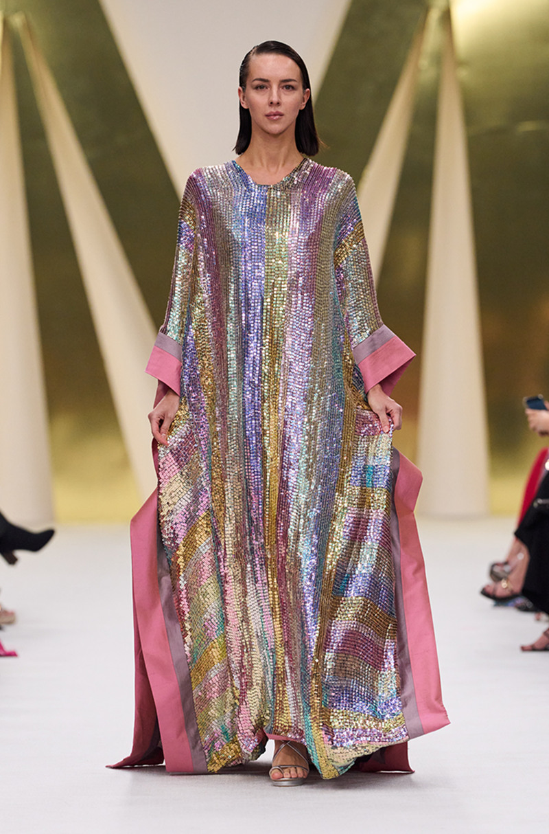 Multicoloured Sequin Kaftan
