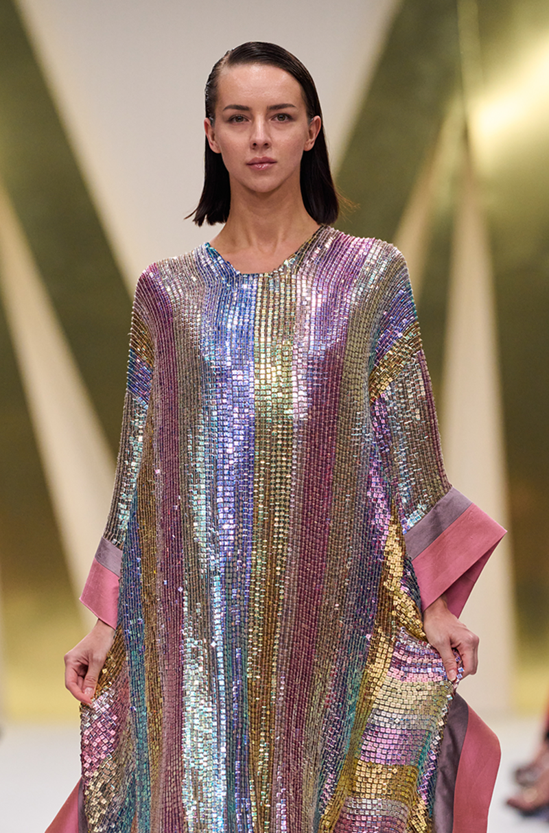Multicoloured Sequin Kaftan