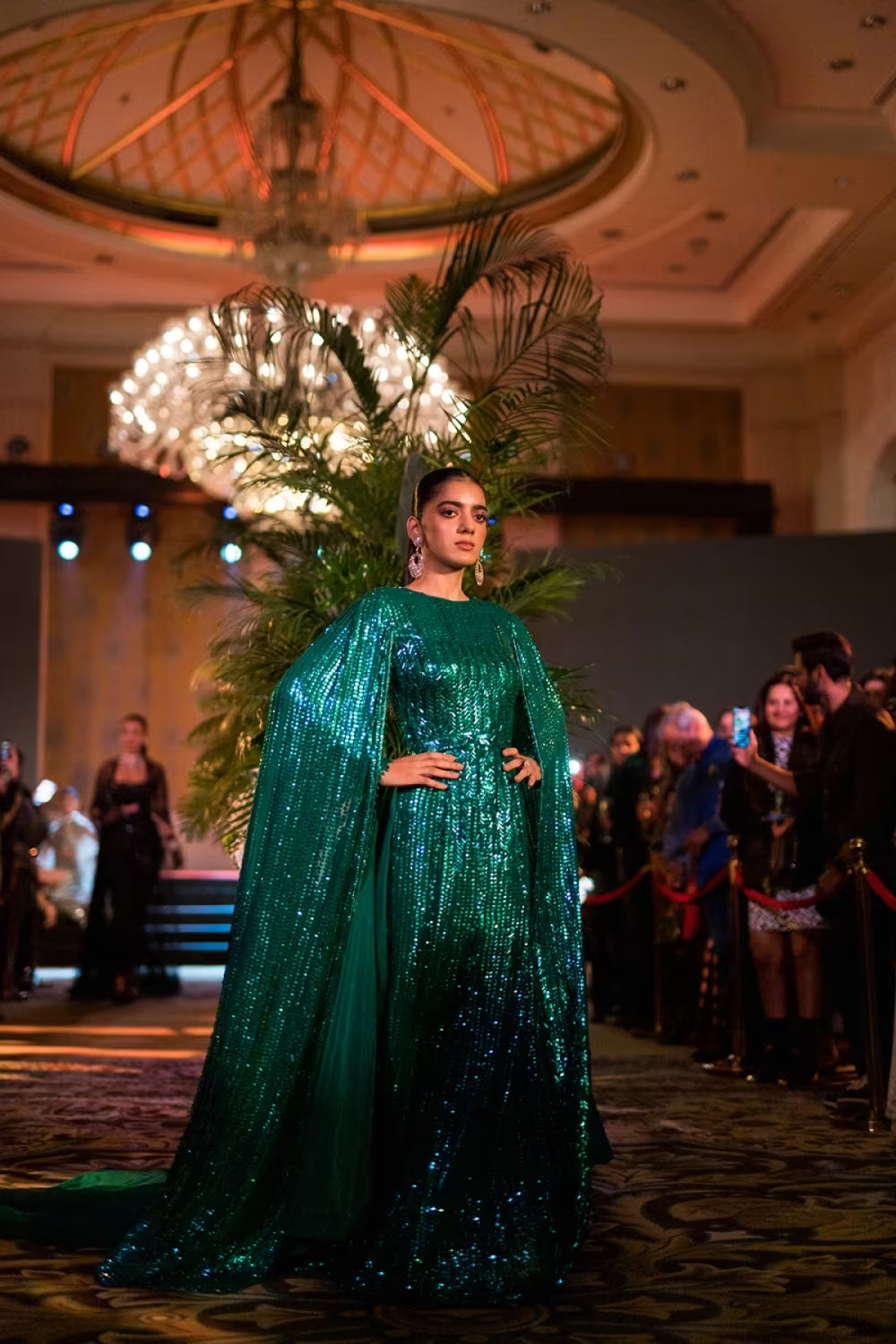 Teal Taban Sequins Gown