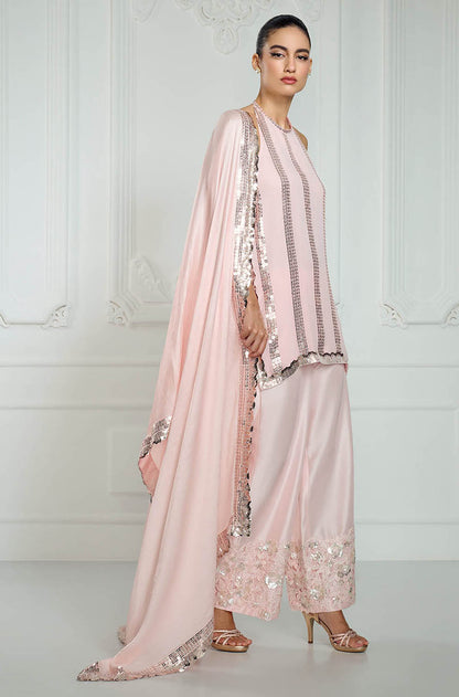 Baby Pink Sequin Embroidery Highlights Kurta Set