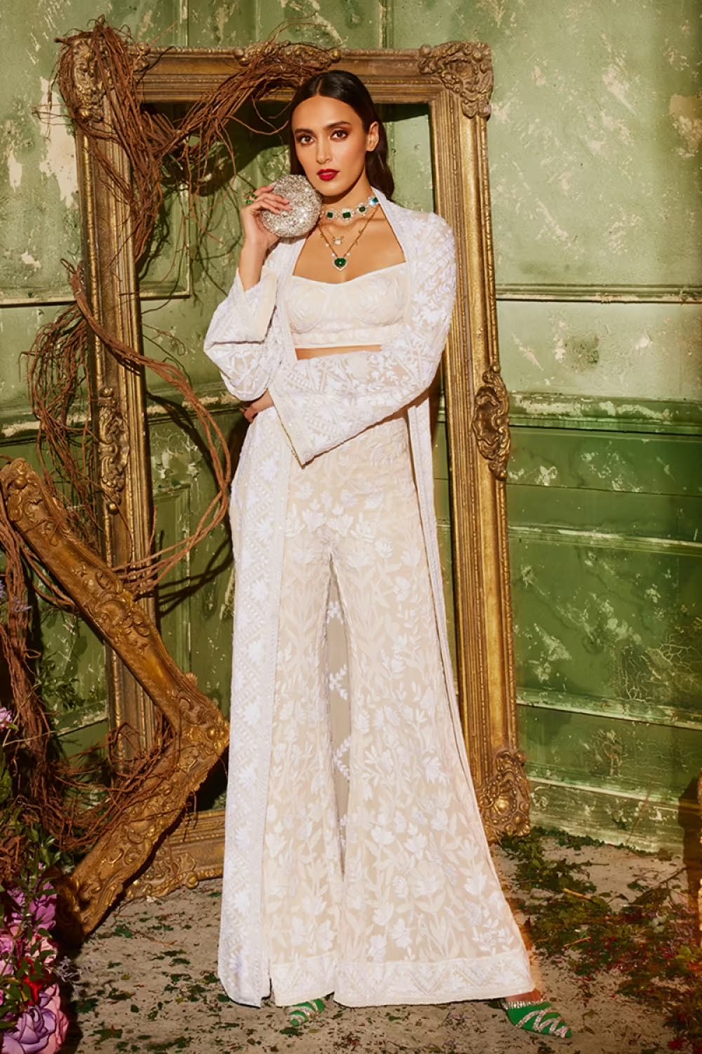 Ivory Chikankari Sharara Set