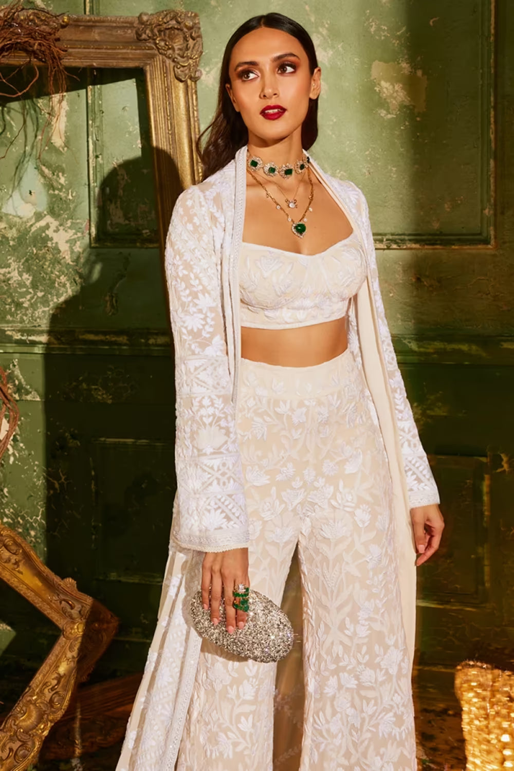 Ivory Chikankari Sharara Set