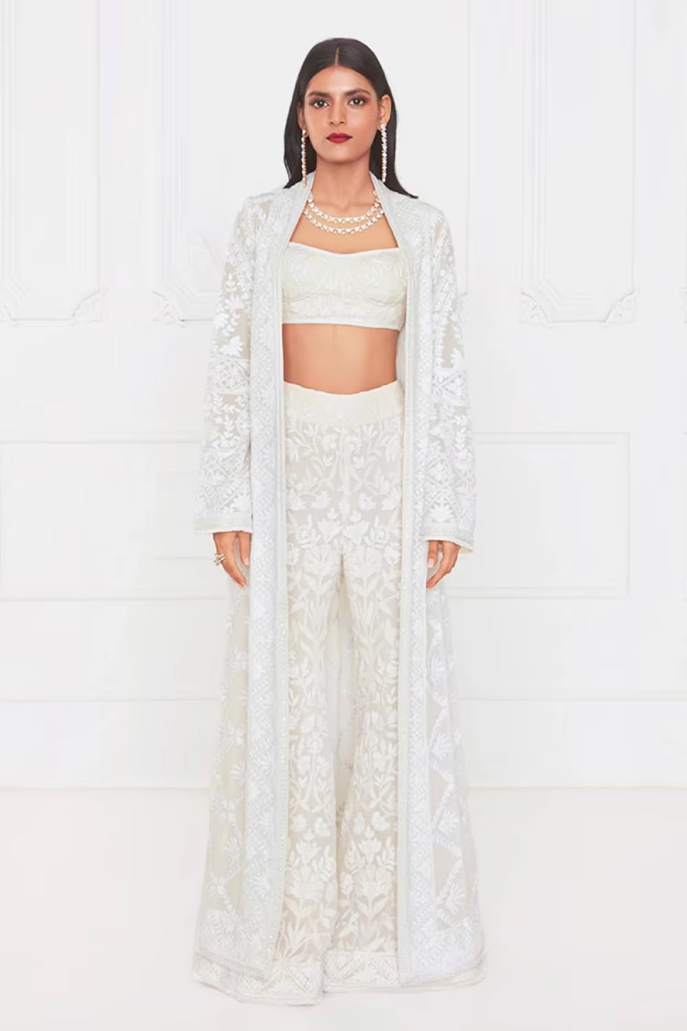 Ivory Chikankari Sharara Set