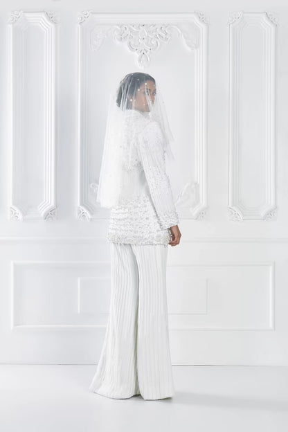 Ivory Embellished Pant Suit Set