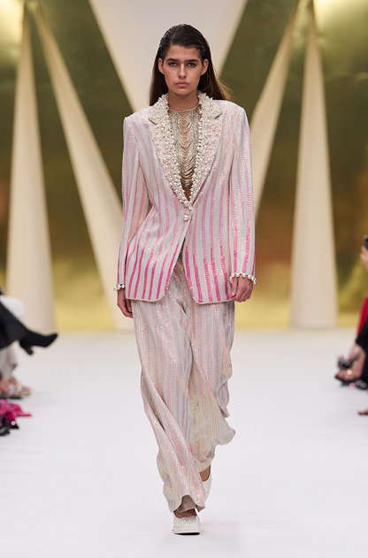 Pink Shaded Sequin Blazer Set