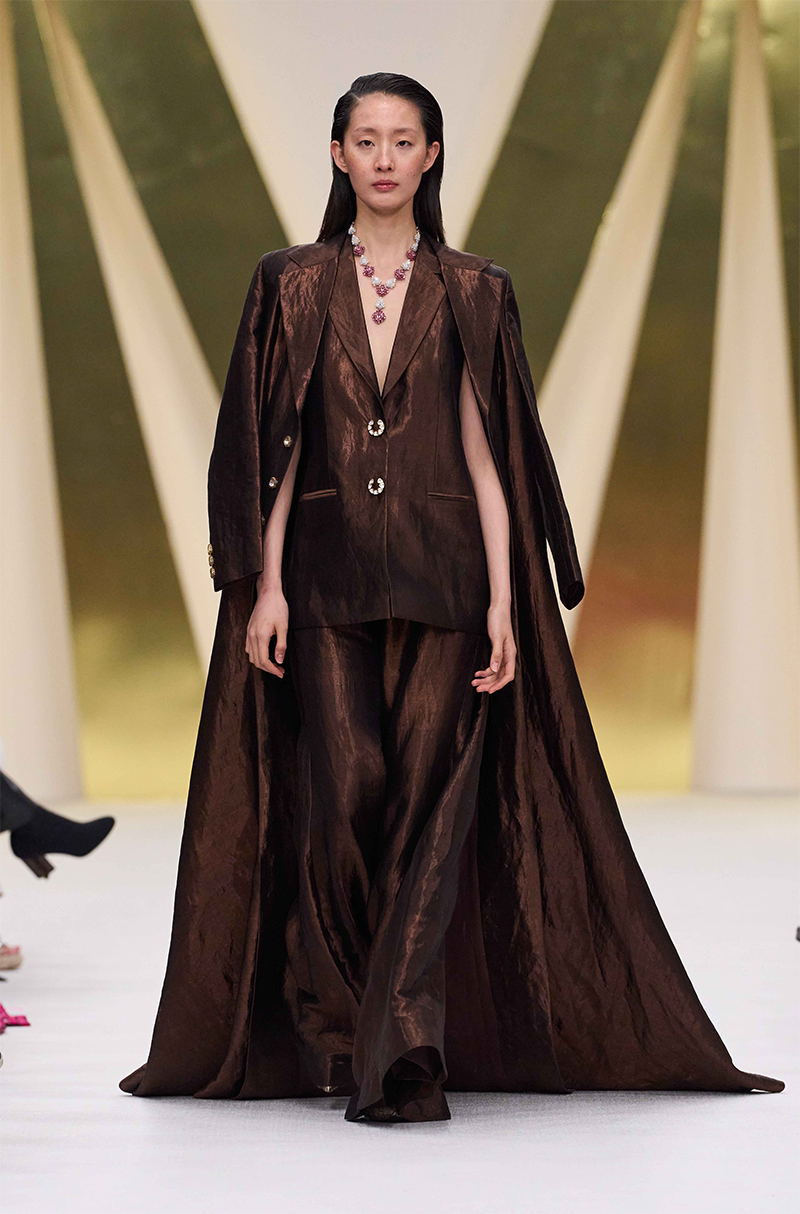 Brown Tissue Pant Set