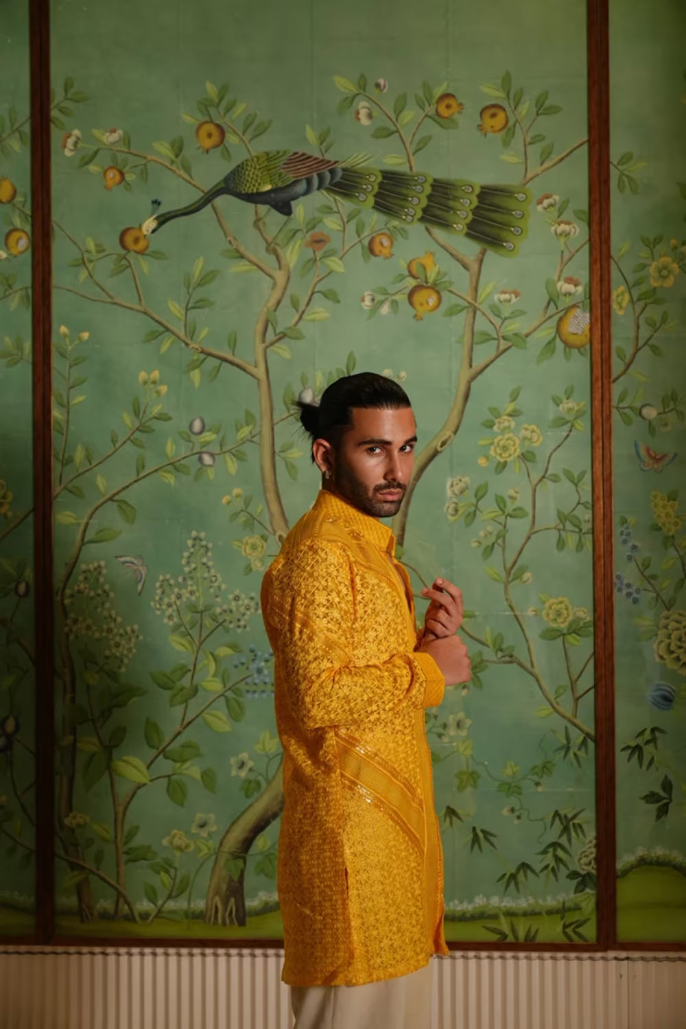 Orhan Awatramani in Yellow Embroidered Kurta Set