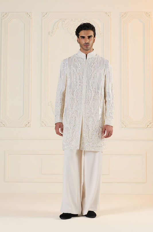 Ivory Baroque Embroidered Sherwani Set