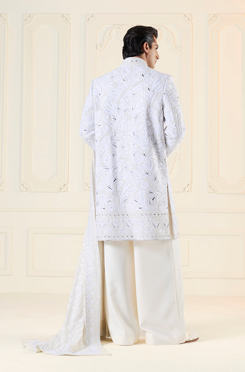 Ivory Embroidered Sherwani Set
