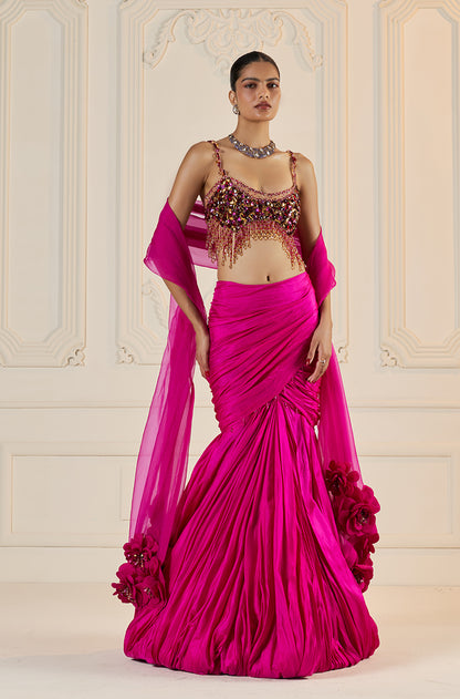 Hot Pink Swirl Skirt Set