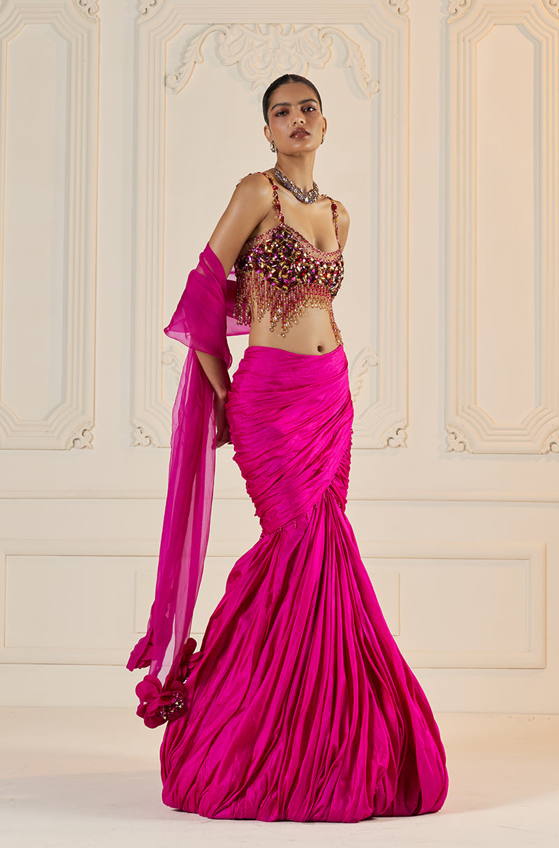 Hot Pink Swirl Skirt Set