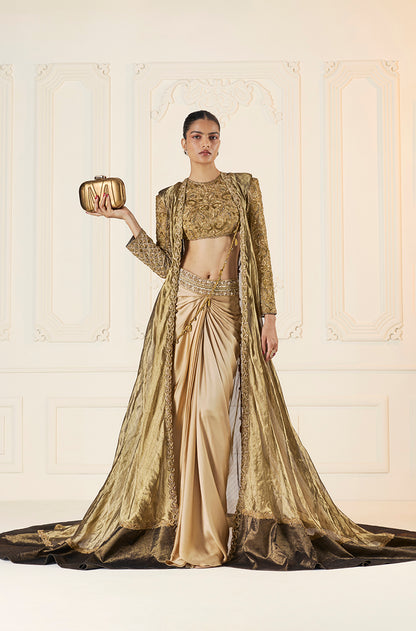 Gold Wrap Skirt Set