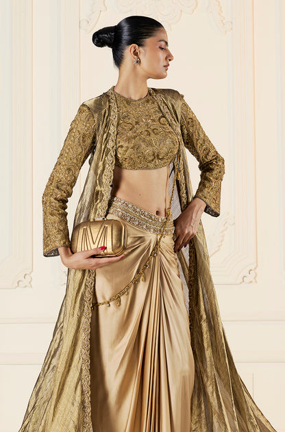 Gold Wrap Skirt Set