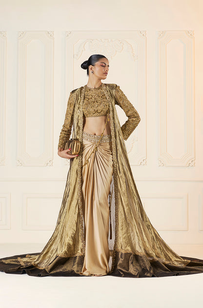 Gold Wrap Skirt Set