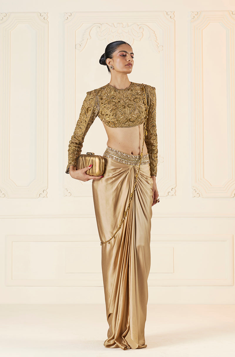 Gold Wrap Skirt Set
