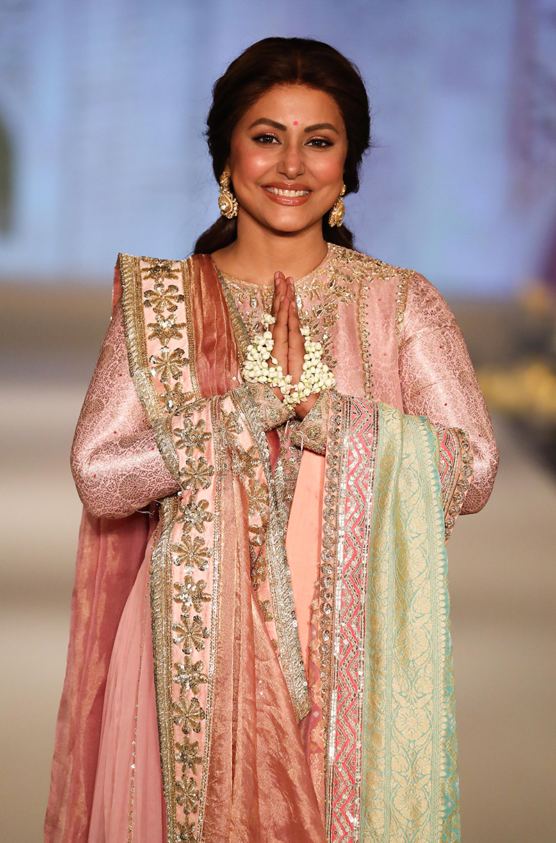 Hina Khan in our Pink Organza Kurta Set