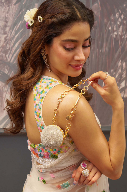 Janhvi Kapoor in our White Floral Saree