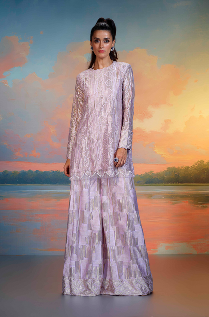 Lilac & Gold Lace Co-ord Set