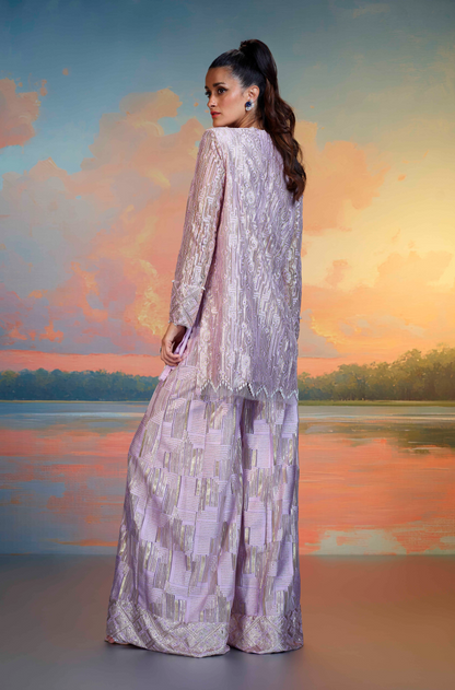 Lilac & Gold Lace Co-ord Set