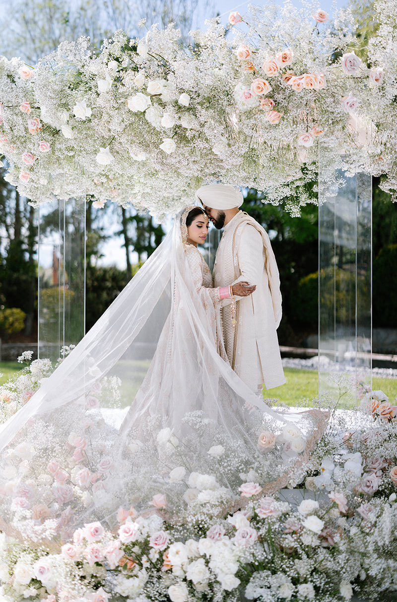 Bride: Sonia Birak in our Ivory Embroidered Lehenga Set