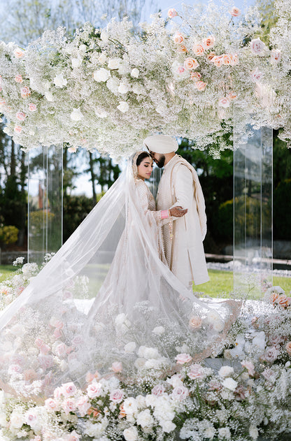 Bride: Sonia Birak in our Ivory Embroidered Lehenga Set