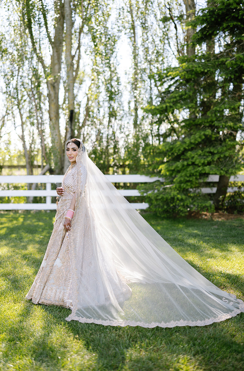 Bride: Sonia Birak in our Ivory Embroidered Lehenga Set