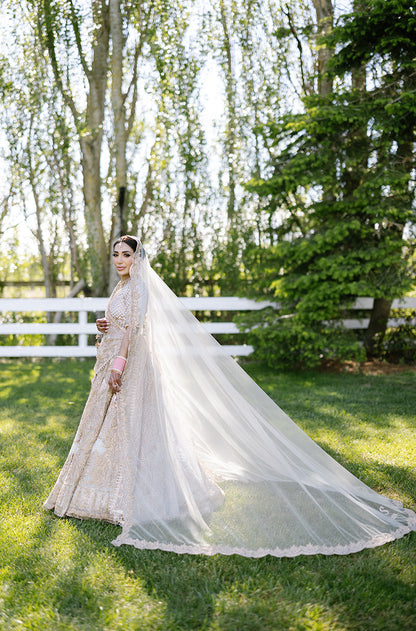Bride: Sonia Birak in our Ivory Embroidered Lehenga Set