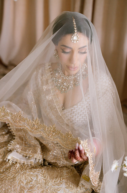 Bride: Sonia Birak in our Ivory Embroidered Lehenga Set
