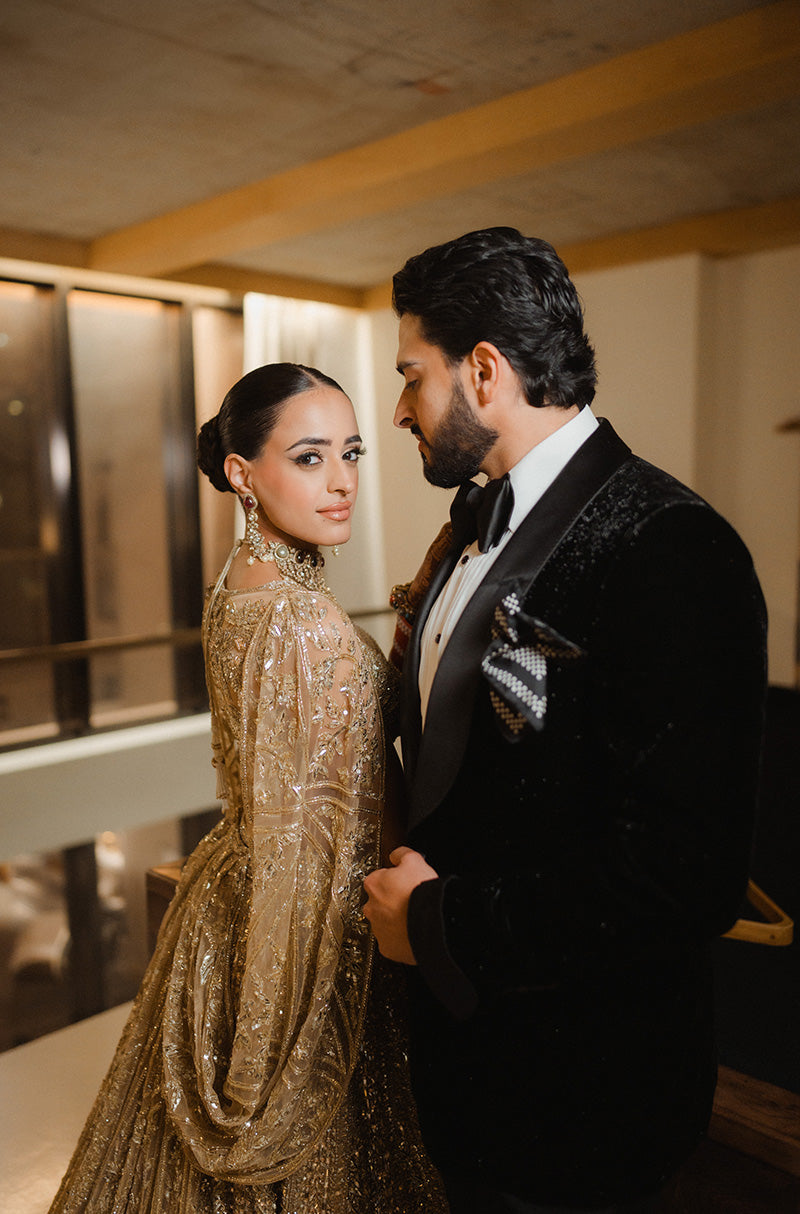 Bride: Amit Natt Grewal in our Gold Ombré Embroidered Lehenga Set