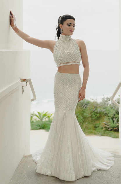 Bride: Pearl Shah in our Ebony & Ivory Lehenga Set
