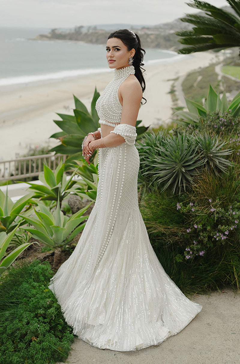 Bride: Pearl Shah in our Ebony & Ivory Lehenga Set