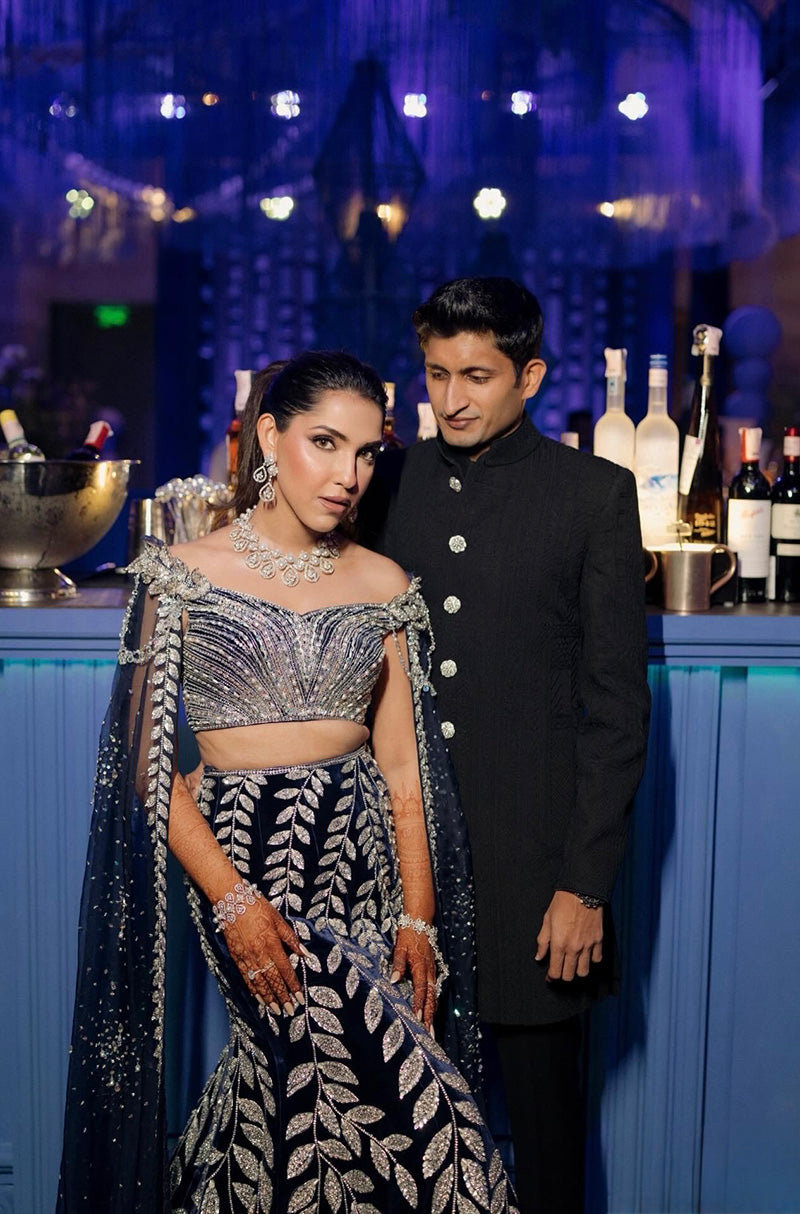 Bride: Nitya Chablani in our Navy Embroidered Lehenga Set