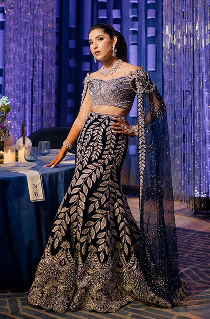 Bride: Nitya Chablani in our Navy Embroidered Lehenga Set