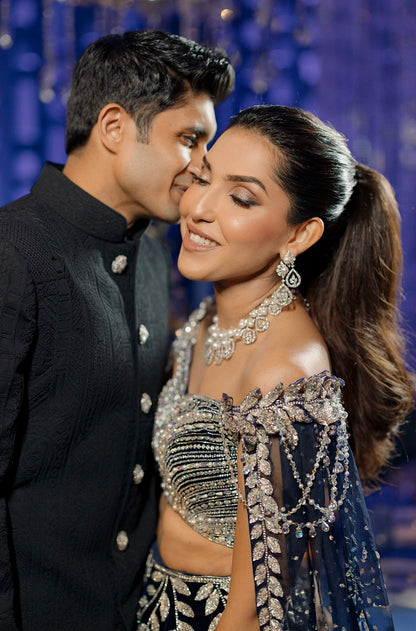 Bride: Nitya Chablani in our Navy Embroidered Lehenga Set