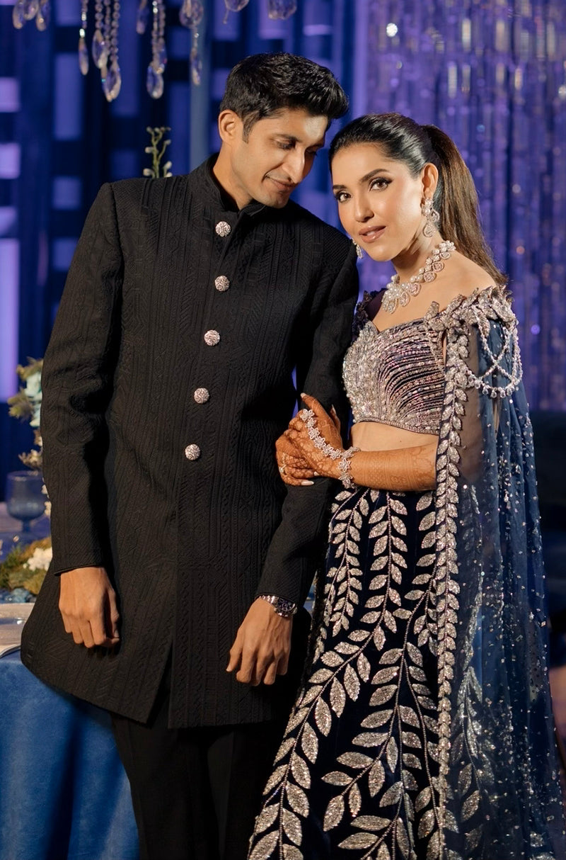 Bride: Nitya Chablani in our Navy Embroidered Lehenga Set